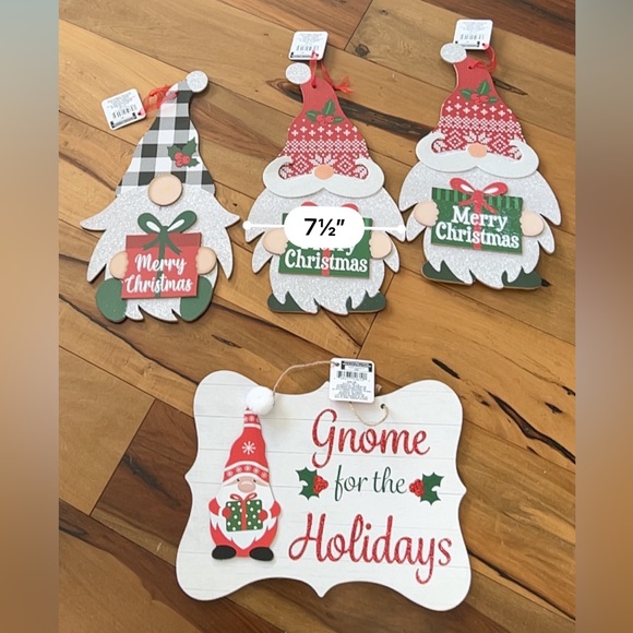 NWT- GLITTER GNOME CHRISTMAS DECORATIONS x4 BUNDLE - Picture 9 of 10